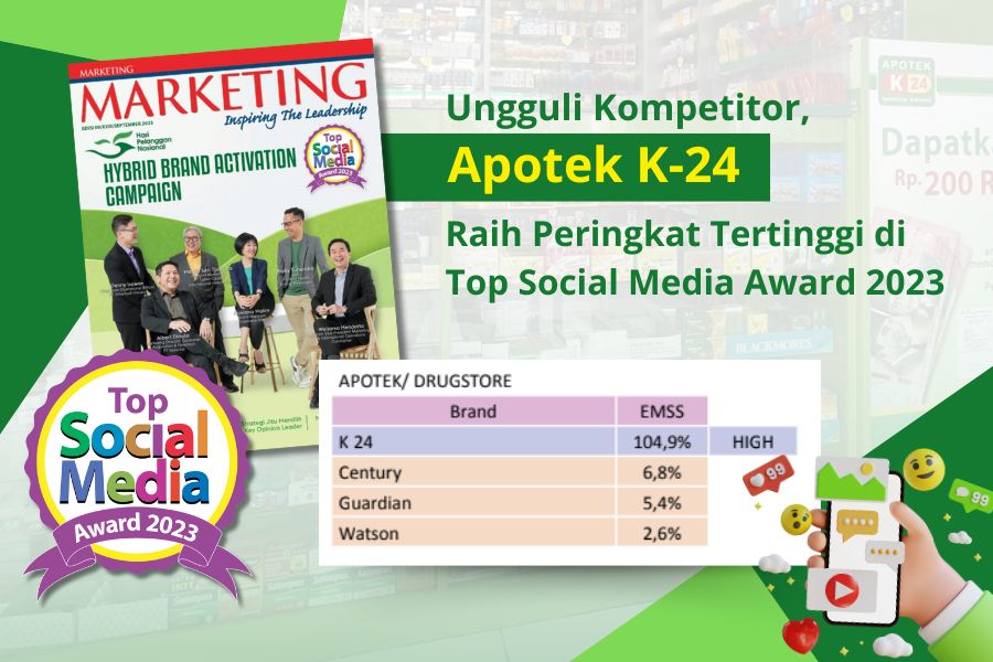 Apotek K-24 Raih Top Social Media Award 2023, Ungguli Kompetitor!